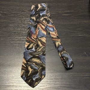 J. Garcia Multicolor Swirl Silk Tie